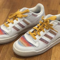 adidas Forum Low CL Shoe White/Rainbow Stripes Women's 9 W