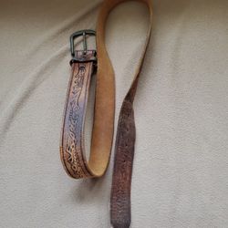 Vintage Tooled Men's Leather Belt