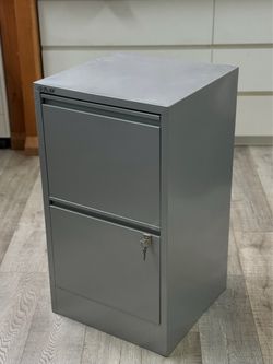 Bisley Gray 2-Drawer Filing Cabinet