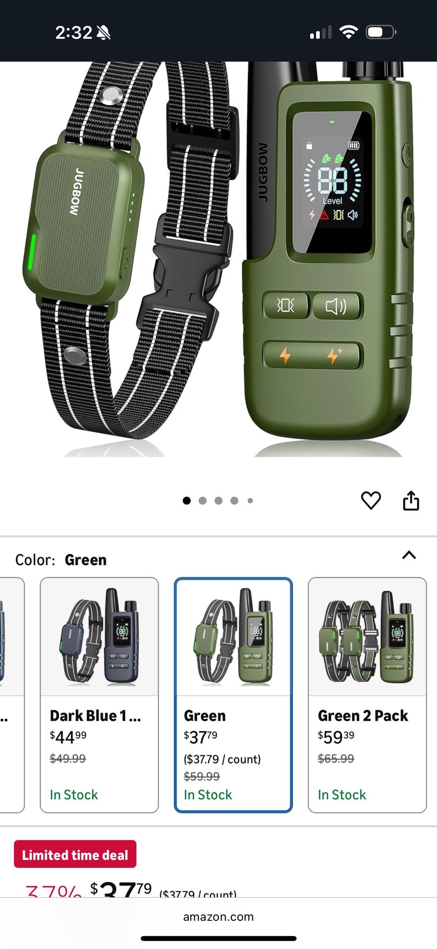 Dog training collar