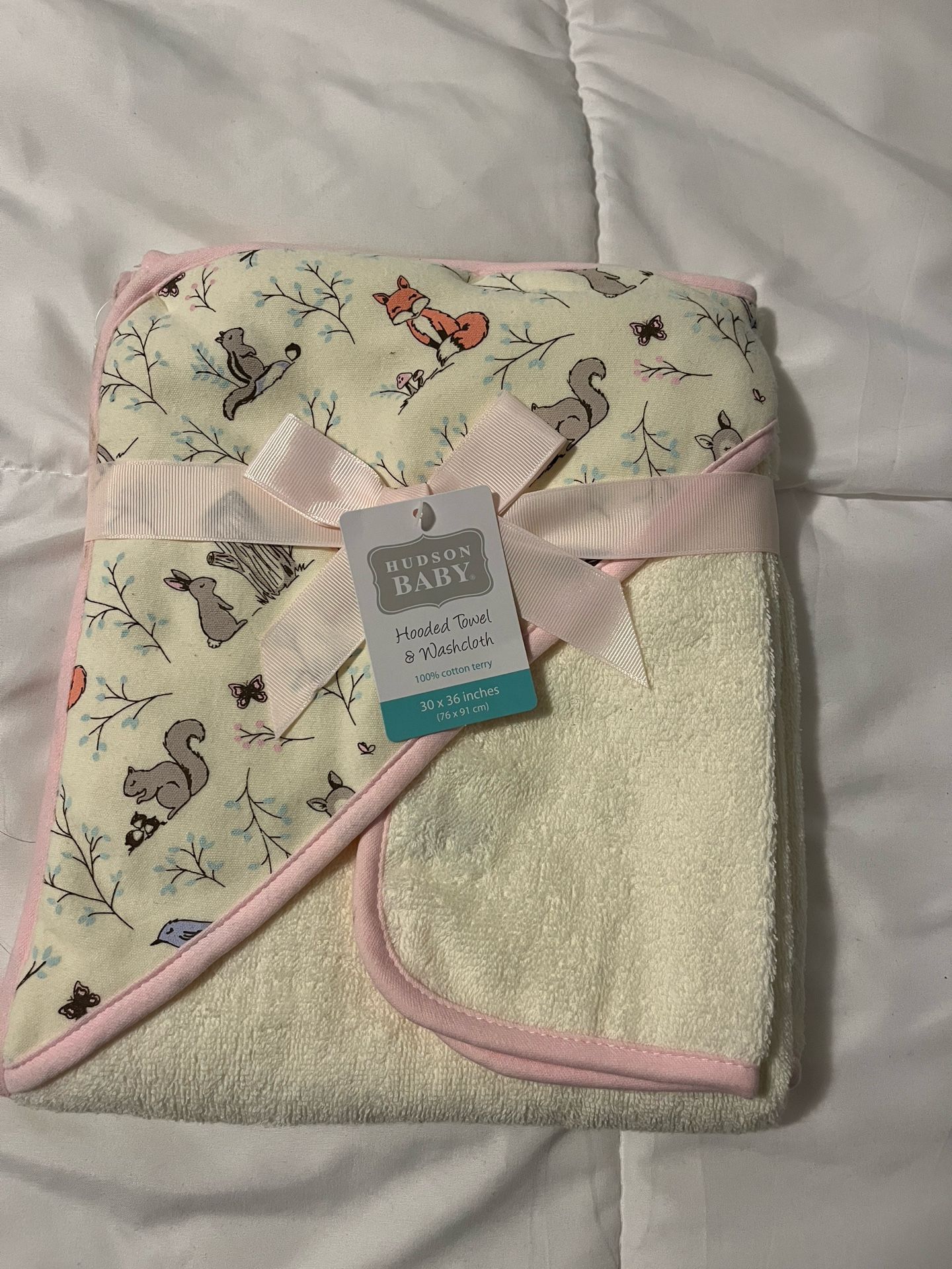 Hudson Baby Hooded Towel And Wash Cloth