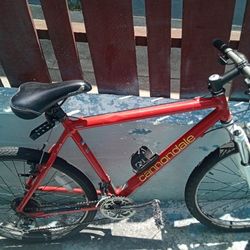 Red Cannondale Mountain Bike Everything In Good Condition