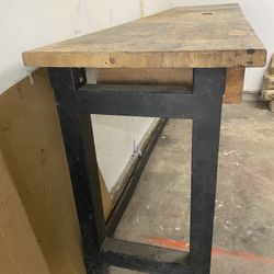 8 Ft Long Wood And Metal Work Bench 