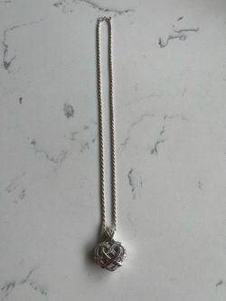 Sterling silver Celtic heart pendant 18 rope chain