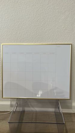 White board calendar (U Brand) gold and white