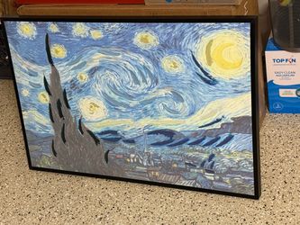 Starry night painting home staging frame