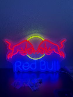 16"x9.75” Red Bull Soft Drink Bar LED Neon Sign With Dimmer USB Powered Light Lamp