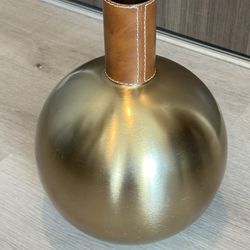 Brass + Leather Vase