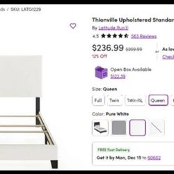 Queen Size Bed + Slat + Side Table