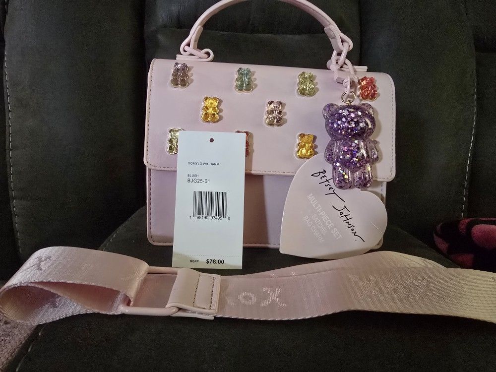 Betsy Johnson gummy bear purse with matching wallet and purse charm.