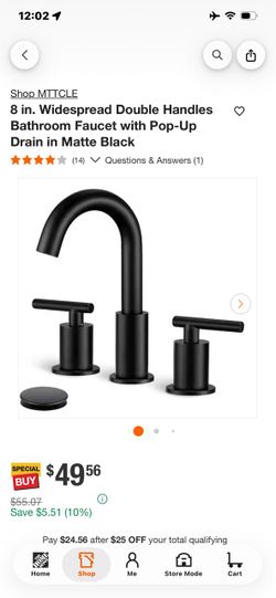 MTTCLE 8 in. Widespread Bathroom Faucet Matte Black