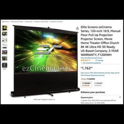 Elite Screens F120NWH  Portable Front Projection Floor Screen (59 x 105")
