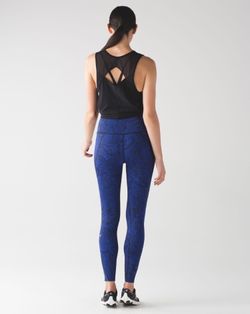 Lululemon Like Nothing 7/8 Tight Antique Paisley Sapphire Blue Black Sz. 6