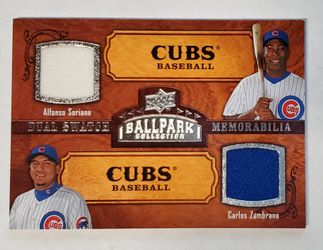 2008 Upper Deck Alfonso Soriano Carlos Zambrano Ballpark Collection Jersey Chicago Cubs MLB