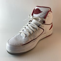 Jordan 2 Retro White/Black-Varsity Red-Cement Grey (2014) 385475-102 US Men's 13