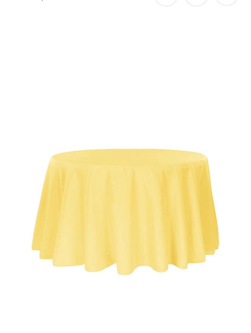 Round 132” Yellow Tablecloth 