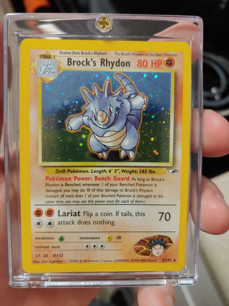 Pokemon Card Brocks Rhydon Holo