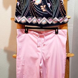 Koi Top & Cherokee Pants Paired Scrub Set size Woman's Small 