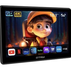 10.1-inch Car Headrest Video Players, 4K Android Portable Car TV for Back Seat, Rear Seat Entertainment System with in-Cell Touch Screen, USB HDMI Pho