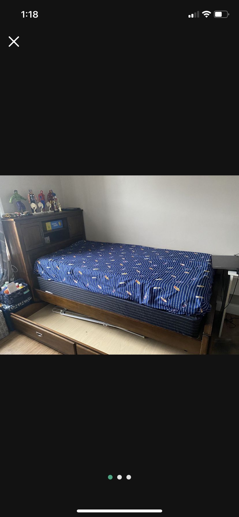 Twin Size bed, Box and mattress - Great For Teens