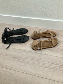 Black and Light Brown Rainbow Sandals Set size XL