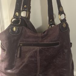 Dark Purple Leather Purse