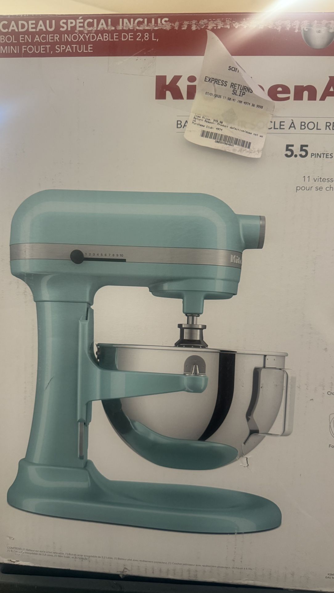 KitchenAid 5.5 Quart Bowl-Lift Stand Mixer Ice Blue