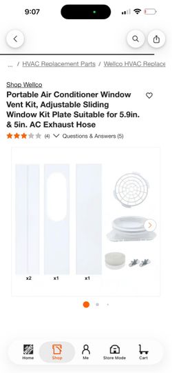 Wellco Portable AC Window Vent Kit