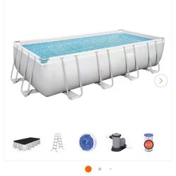 18 ft. x 9 ft. x Rectangular 48 in. Deep Metal Frame Above Ground Swimming Pool Set