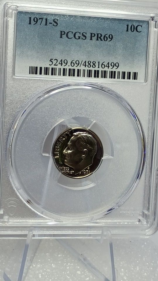 1971 S Roosevelt Dime Proof PCGS PR69 # 499 Transparent Pricing