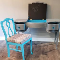 Refinished French Provincial desk Desk And Chair $75 