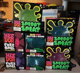 NeeDoh Lot x7 Sploot Splat / Fuzz Ball /Nice Cube