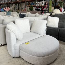 White Accent chair With Storage 