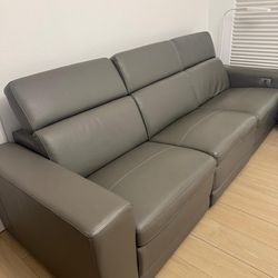 Gray Leather Couch