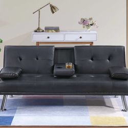 Sofa bed with cup holder