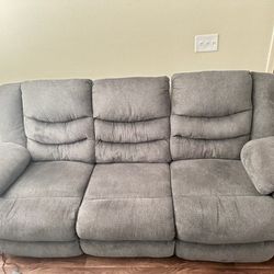 Grey/blue Recliner Couches 