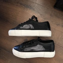 new  black mesh sneakers sz 7 women