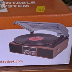 Three-Speed Record Player With Bluetooth