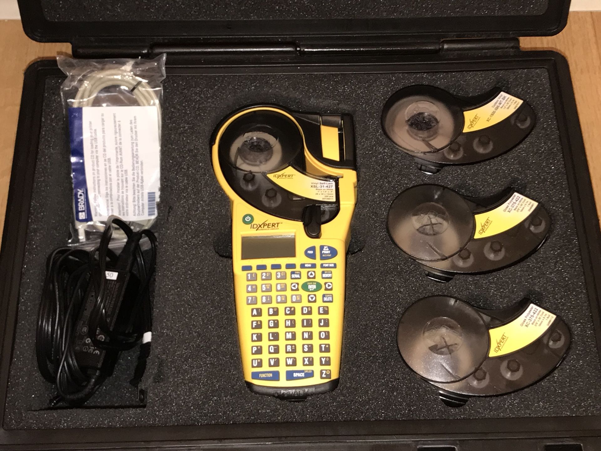 Genuine OEM Brady IDXpert HandHeld Labeler/ Label Maker W CASE PGIXA*