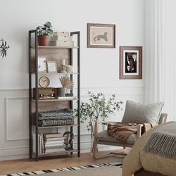 Vasagle 5 Tier Bookshelf Shelf With Steel Frame 