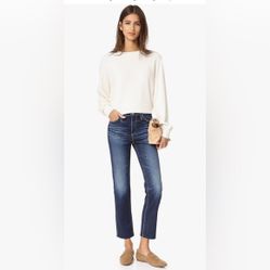 AG Adriano Goldschmied The Isabelle high-rise straight crop black size 27 