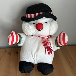 Chosun Vintage Nylon Frosty Snowman Holiday Christmas Parachute Plush Cute! 13”