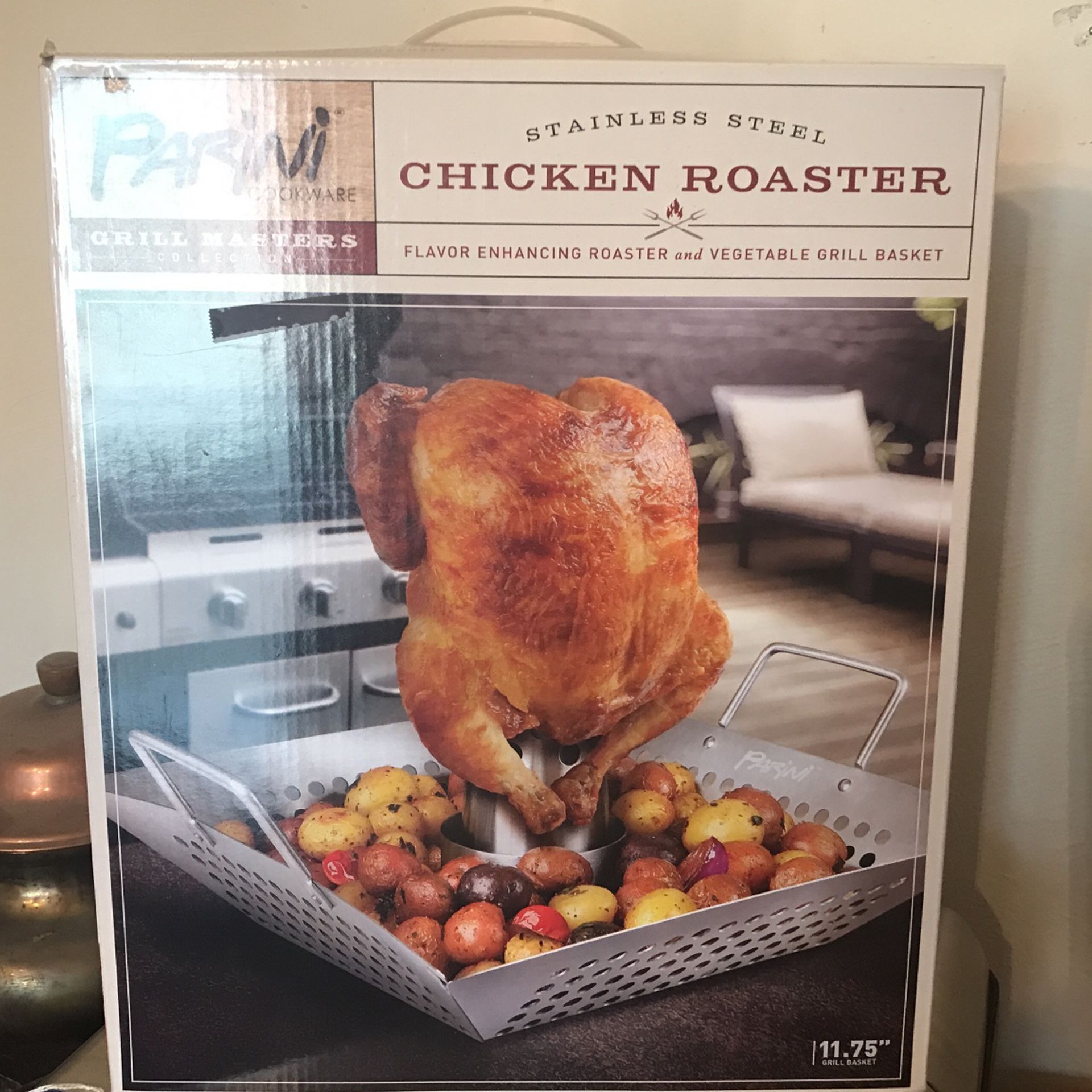 PARINI CHICKEN ROASTER for BBQ BEER CHICKEN USED A FEW TIMES          Speedway And KOLB