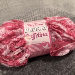 Bernat Ruffelina Susan G Koman ruffle yarn NEW 3.5 oz 1 ball pink rose