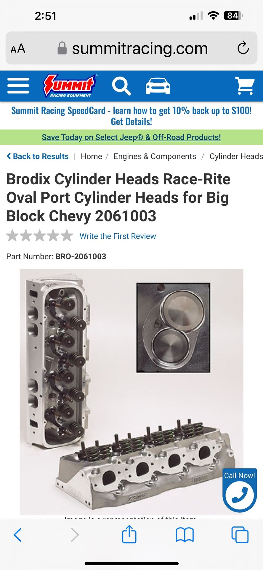 Brodix Race Rite Big Block Chevy Cylinder Heads New In Box