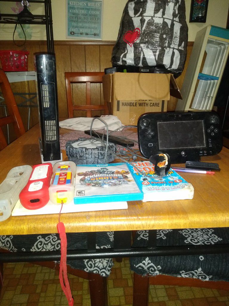 Wii U, Remotes, Storage Tower And Everything Pictured