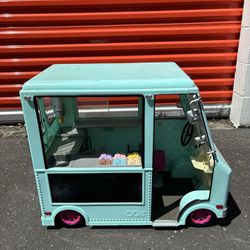 Our Generation Sweet Stop Ice Cream Truck  for 18" Dolls - Light Blue
