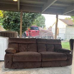 Brown Love Seat And Sofa