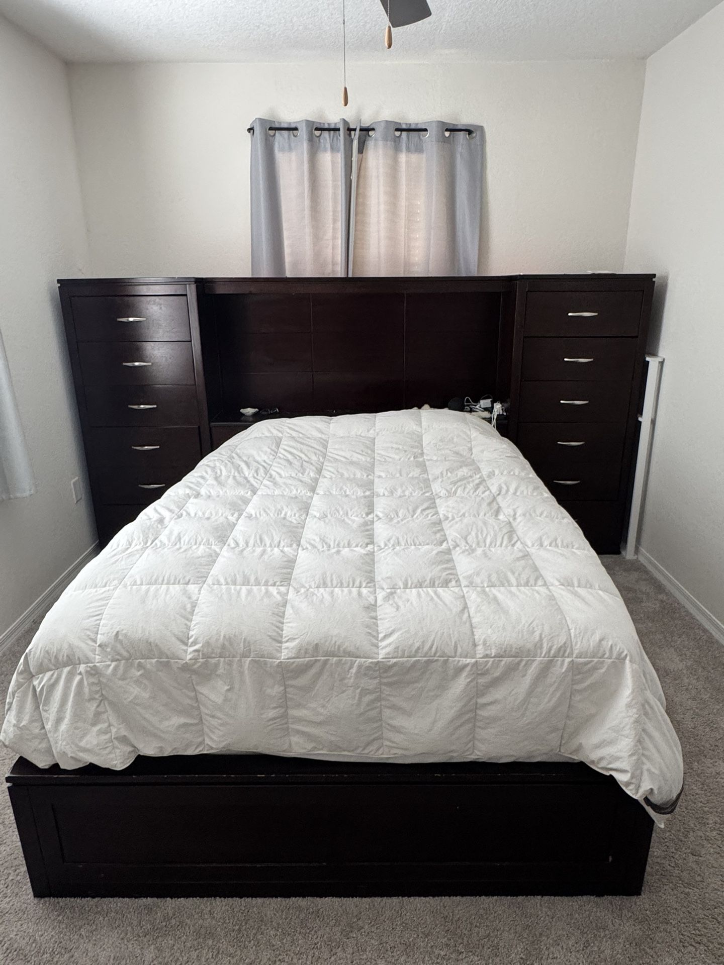 Queen Platform Bed Frame – Storage Drawers Built In