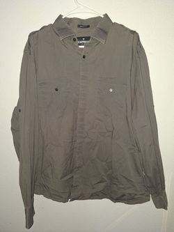 Express brand men's button-up shirt featuring long sleeves and a collar